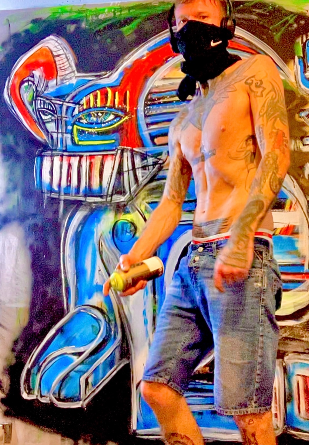 Scottish digital artist R.P. Gribben with his artwork